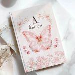 Σκληρόδετο Premium Τετράδιο με Σχέδιο Λουλουδένια Πεταλούδα
