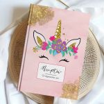 Σκληρόδετο Premium Τετράδιο με Σχέδιο Gold Glitter Unicorn