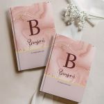 Σκληρόδετο Premium Τετράδιο με Σχέδιο Gold Marble Monogram