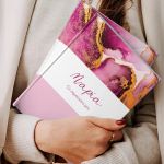 Σκληρόδετο Premium Τετράδιο με Σχέδιο Fuchsia Marble