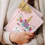 Σκληρόδετο Premium Τετράδιο με Σχέδιο Gold Glitter Unicorn