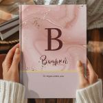 Σκληρόδετο Premium Τετράδιο με Σχέδιο Gold Marble Monogram