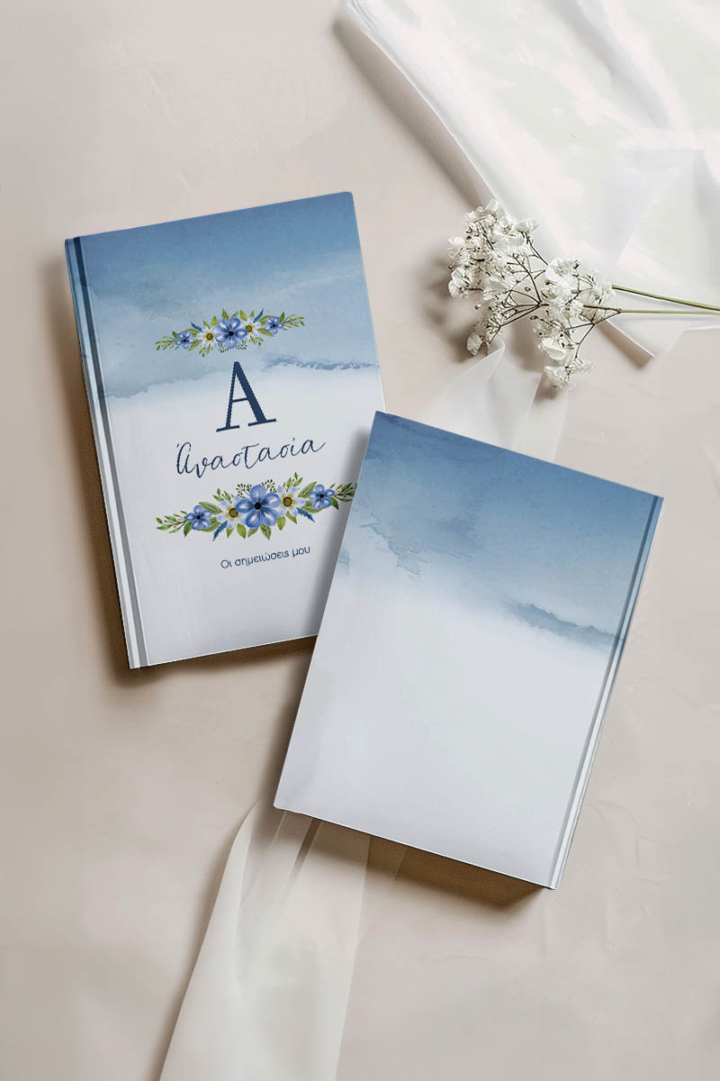 Σκληρόδετο Premium Τετράδιο με Σχέδιο Blue Anthesis