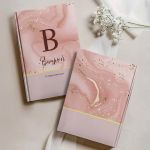 Σκληρόδετο Premium Τετράδιο με Σχέδιο Gold Marble Monogram