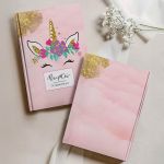 Σκληρόδετο Premium Τετράδιο με Σχέδιο Gold Glitter Unicorn