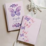Σκληρόδετο Premium Τετράδιο με Σχέδιο Pastel Butterfly