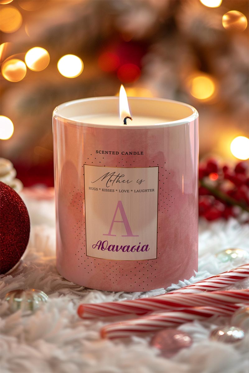Αρωματικό Κερί, Χειροποίητο με Άρωμα Vanilla Cream, Pink Mom