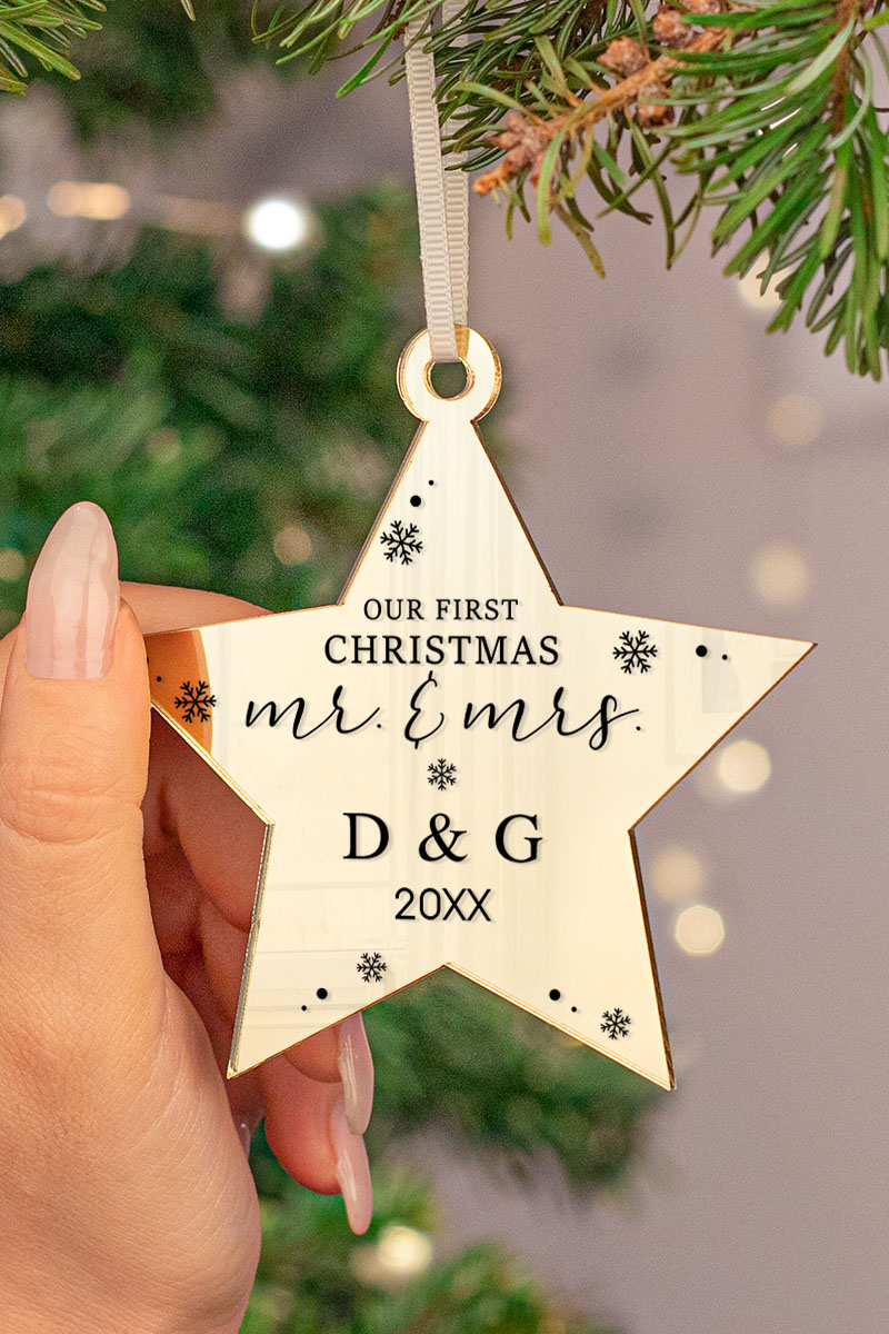 Στολίδι Χριστουγεννιάτικου Δέντρου με Όνομα, Mr. & Mrs Xmas