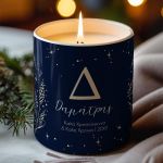 Αρωματικό Κερί, Χειροποίητο με Άρωμα Vanilla Cream, Blue Xmas