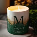 Αρωματικό Κερί, Χειροποίητο με Άρωμα Vanilla Cream, Green Glitter