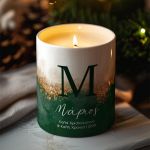 Αρωματικό Κερί, Χειροποίητο με Άρωμα Vanilla Cream, Green Glitter