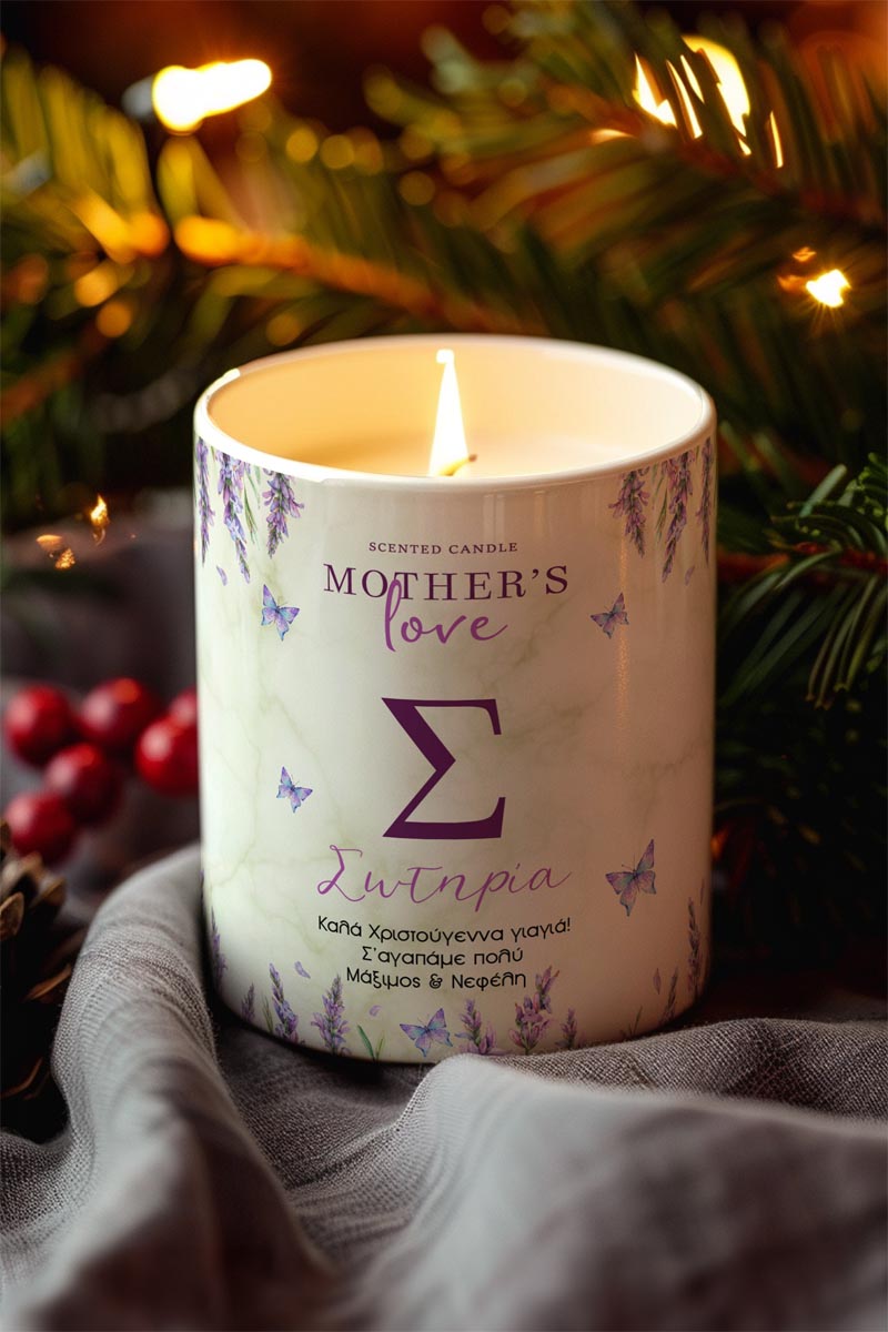 Αρωματικό Κερί, Χειροποίητο με Άρωμα Vanilla Cream, Love Mom