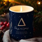 Αρωματικό Κερί, Χειροποίητο με Άρωμα Vanilla Cream, Blue Xmas