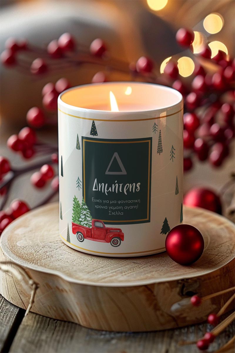 Αρωματικό Κερί, Χειροποίητο με Άρωμα Vanilla Cream, Xmas Time