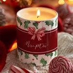 Αρωματικό Κερί, Χειροποίητο με Άρωμα Vanilla Cream, Holly Xmas