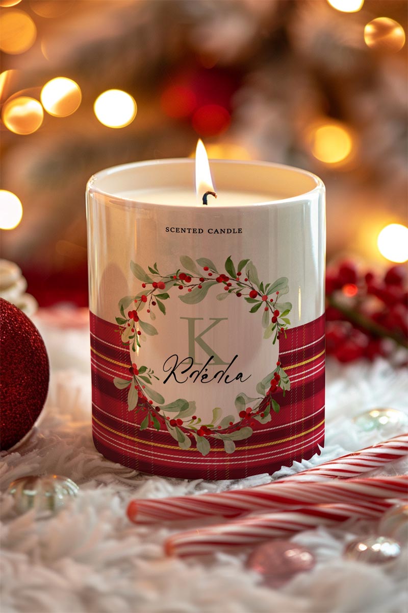 Αρωματικό Κερί, Χειροποίητο με Άρωμα Vanilla Cream, Holly Jolly