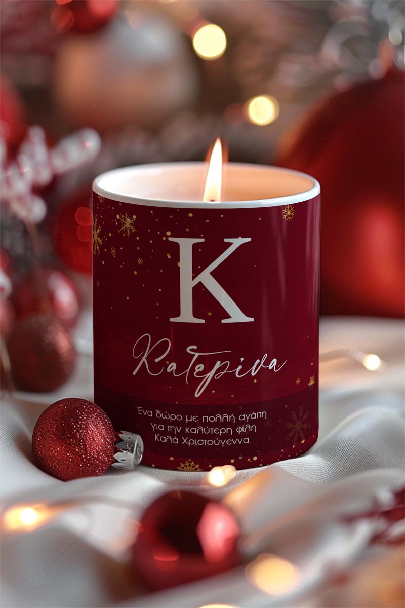 Αρωματικό Κερί, Χειροποίητο με Άρωμα Vanilla Cream, Gold Snow