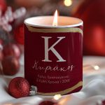 Αρωματικό Κερί, Χειροποίητο με Άρωμα Vanilla Cream, Gold Decor