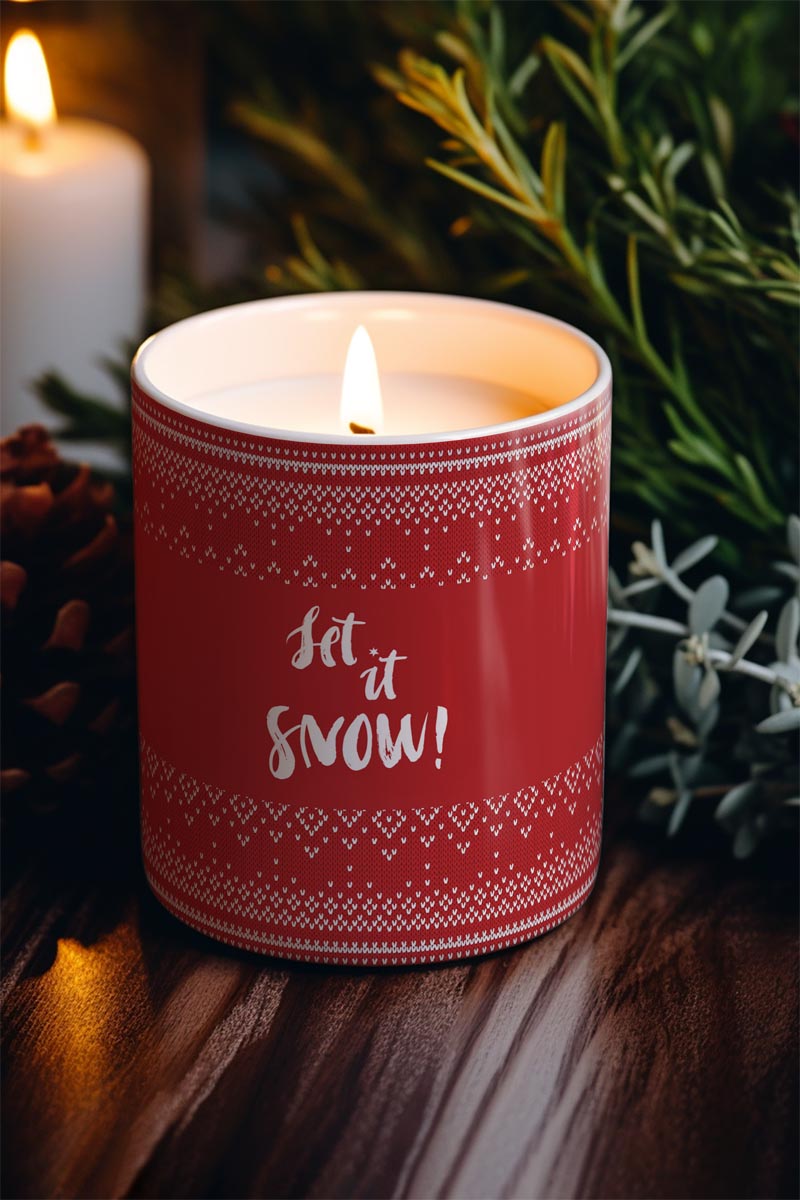 Αρωματικό Κερί, Χειροποίητο με Άρωμα Vanilla Cream, Let It Snow