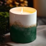 Αρωματικό Κερί, Χειροποίητο με Άρωμα Vanilla Cream, Green Glitter