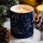 Αρωματικό Κερί, Χειροποίητο με Άρωμα Vanilla Cream, Blue Xmas