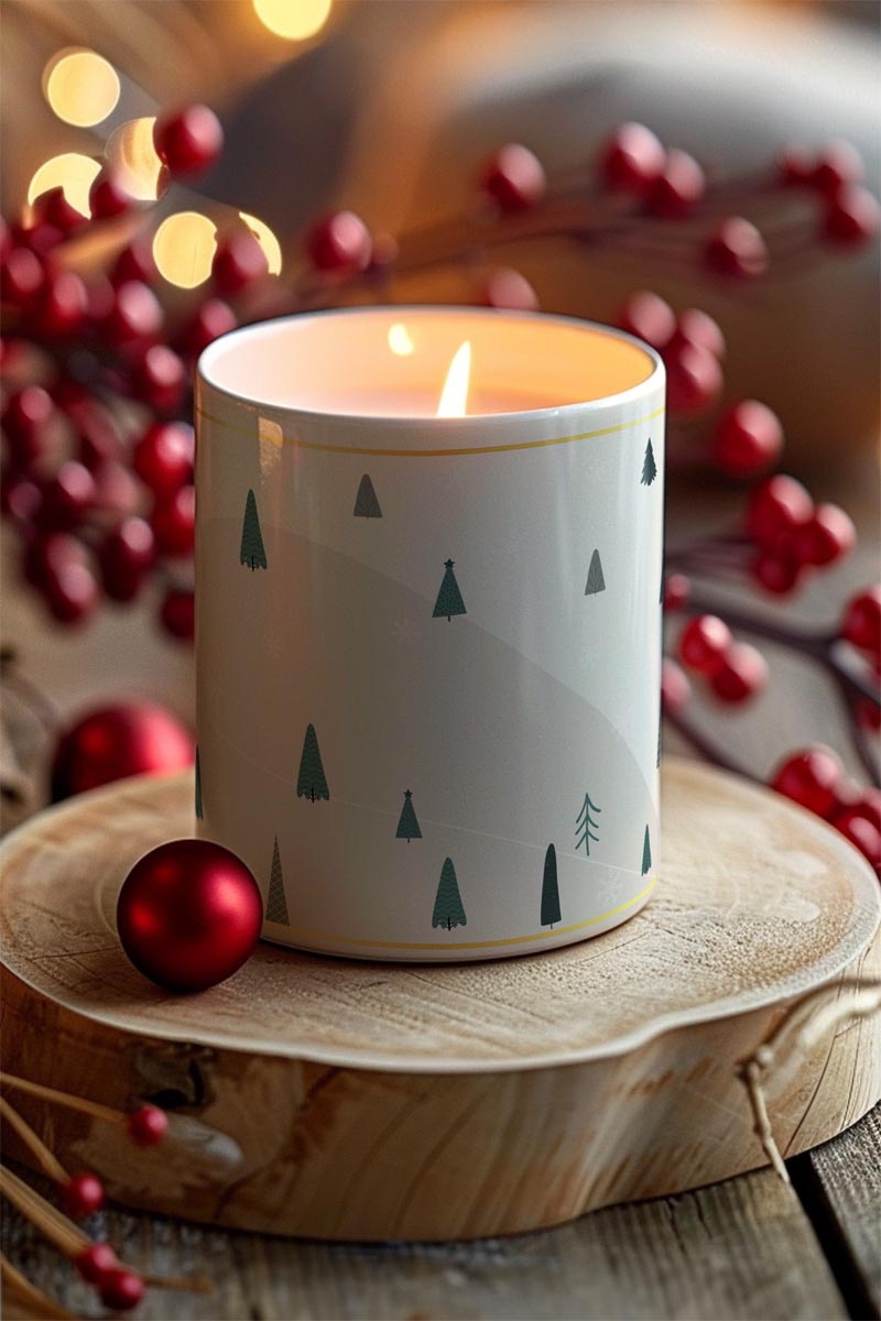 Αρωματικό Κερί, Χειροποίητο με Άρωμα Vanilla Cream, Xmas Time