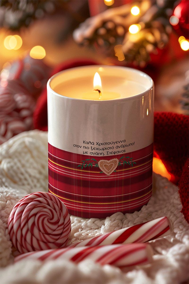 Αρωματικό Κερί, Χειροποίητο με Άρωμα Vanilla Cream, Holly Jolly