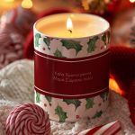 Αρωματικό Κερί, Χειροποίητο με Άρωμα Vanilla Cream, Holly Xmas