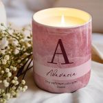 Αρωματικό Κερί, Χειροποίητο με Άρωμα Vanilla Cream, Pink Marble