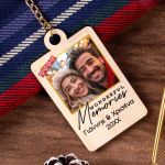 Χριστουγεννιάτικο Μπρελόκ Ξύλινο με Φωτογραφία, Δώρο για Ζευγάρι
