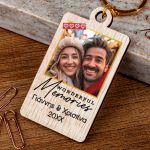 Χριστουγεννιάτικο Μπρελόκ Ξύλινο με Φωτογραφία, Δώρο για Ζευγάρι