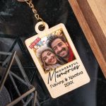 Χριστουγεννιάτικο Μπρελόκ Ξύλινο με Φωτογραφία, Δώρο για Ζευγάρι