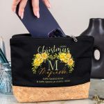 Χριστουγεννιάτικο Μεγάλο Μαύρο Τσαντάκι & Νεσεσέρ με Φελλό