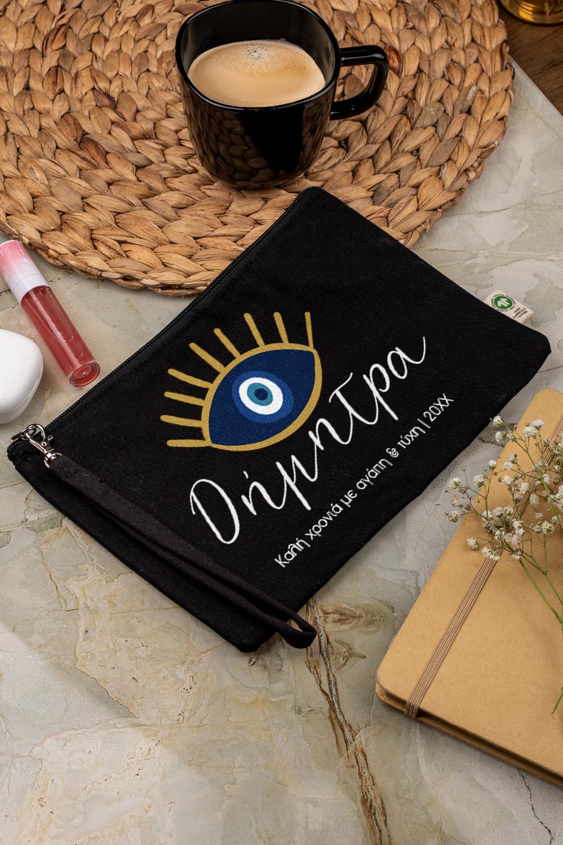 Πρακτικό Εκρού Τσαντάκι & Νεσεσέρ με Φελλό και Σχέδιο Eye