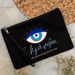 Μεγάλο Μαύρο Τσαντάκι & Νεσεσέρ με Φελλό και Σχέδιο Μάτι