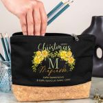 Χριστουγεννιάτικο Μεγάλο Μαύρο Τσαντάκι & Νεσεσέρ με Φελλό