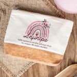 Δώρο για Νονά, Εκρού Τσαντάκι & Νεσεσέρ Καλλυντικών με Φελλό