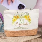 Χριστουγεννιάτικο Μεγάλο Εκρού Τσαντάκι & Νεσεσέρ με Φελλό