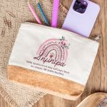 Δώρο για Νονά, Εκρού Τσαντάκι & Νεσεσέρ Καλλυντικών με Φελλό