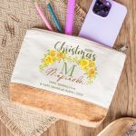 Χριστουγεννιάτικο Μεγάλο Εκρού Τσαντάκι & Νεσεσέρ με Φελλό