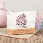 Δώρο για Νονά, Εκρού Τσαντάκι & Νεσεσέρ Καλλυντικών με Φελλό