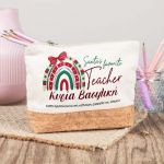 Χριστουγεννιάτικο Δώρο για Δασκάλα, Εκρού Τσαντάκι & Νεσεσέρ με Φελλό