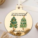Στολίδι Χριστουγεννιάτικου Δέντρου με Όνομα, First Married Xmas