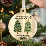 Στολίδι Χριστουγεννιάτικου Δέντρου με Όνομα, First Married Xmas