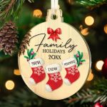 Στολίδι Χριστουγεννιάτικου Δέντρου με Όνομα, Family Holidays