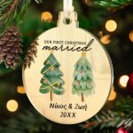 Στολίδι Χριστουγεννιάτικου Δέντρου με Όνομα, First Married Xmas