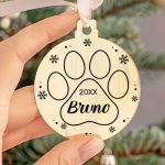 Στολίδι Χριστουγεννιάτικου Δέντρου με Όνομα, Snowy Paw