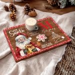 Διακοσμητικός Ξύλινος Δίσκος με το Όνομα του Παιδιού Dear Santa