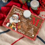 Διακοσμητικός Ξύλινος Δίσκος με το Όνομα του Παιδιού Dear Santa