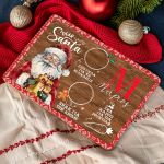 Διακοσμητικός Ξύλινος Δίσκος με το Όνομα του Παιδιού Dear Santa